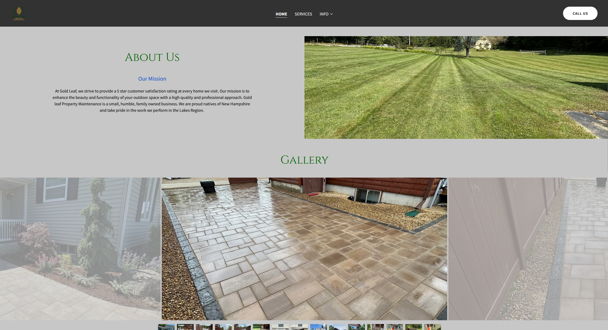 Gold Leaf Landscape & Design LLC Layered Homepage