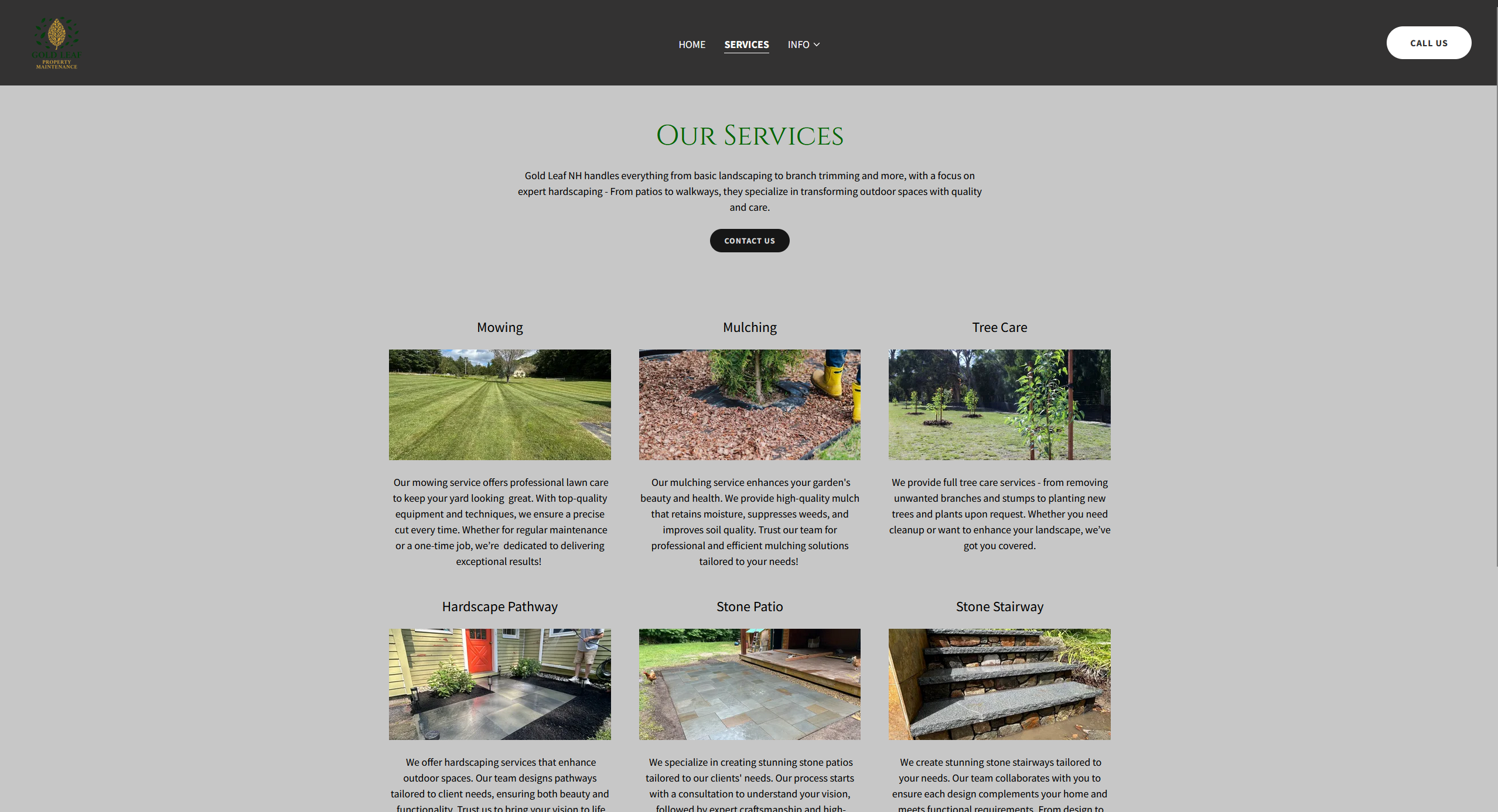 Gold Leaf Landscape & Design LLC Services Page